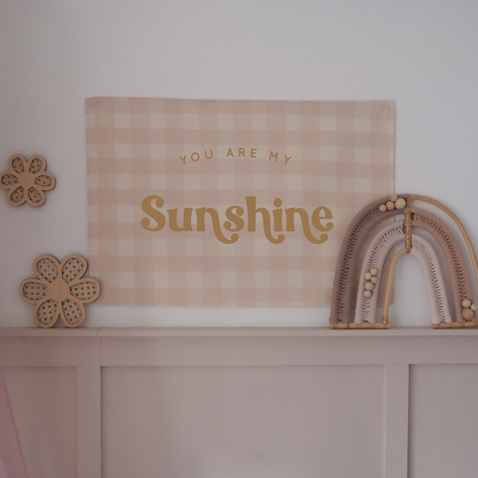 You Are My Sunshine Gingham Wall Hanging 68x46cm