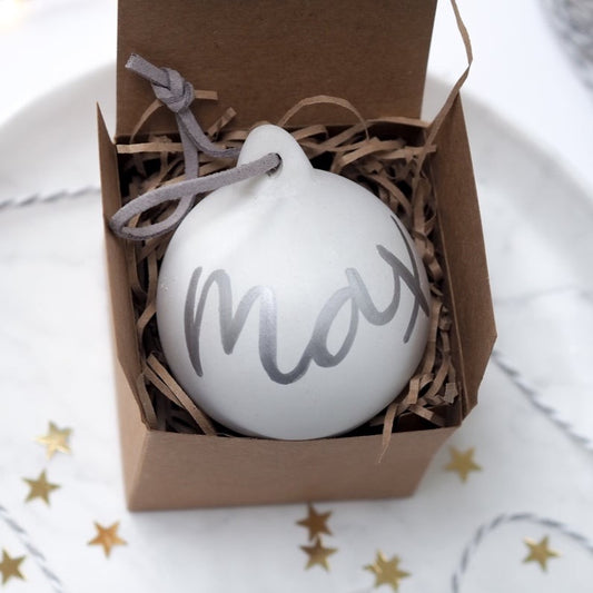 Hand Lettered Personalised Bauble SALE