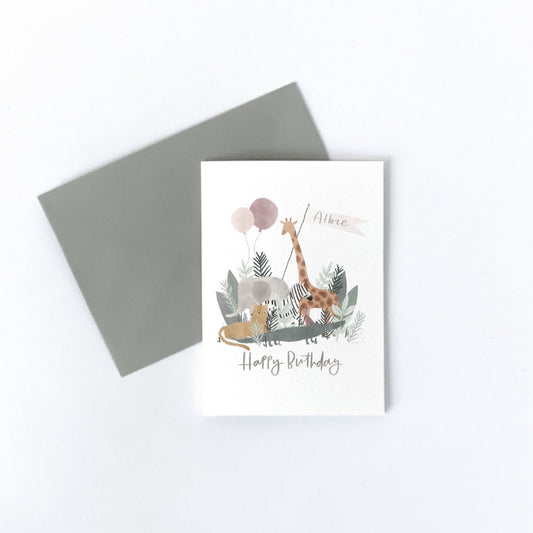 Safari Birthday Card - Can Be Personalised