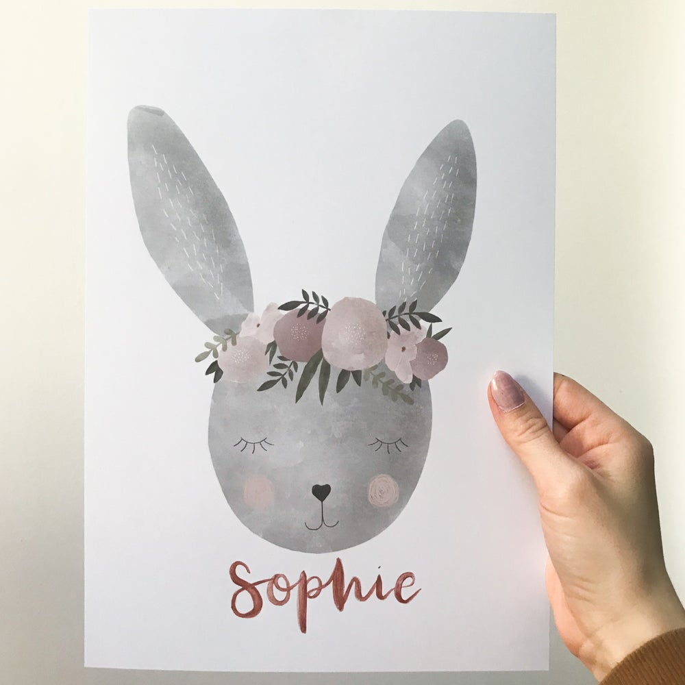 Floral Rabbit Print