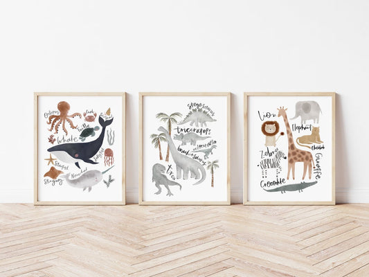 Sea Animals Print Rust Colourway