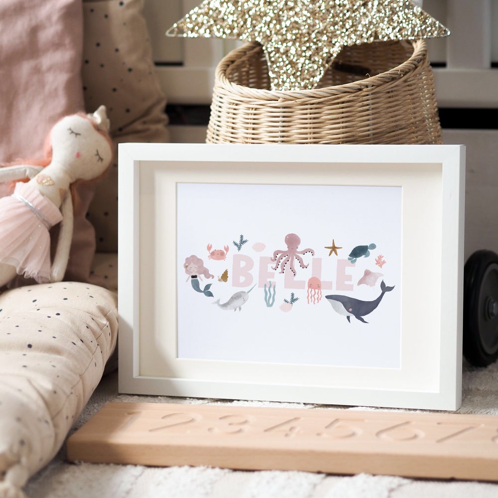 Personalised Mermaid Animals print - two options