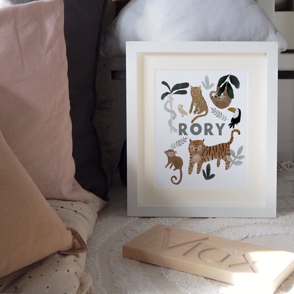Personalised Jungle Animals print - two options