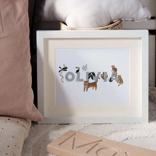 Personalised Jungle Animals print - two options