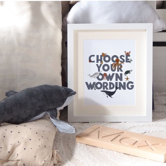 Choose Your Own Wording - Rust Sea Animals