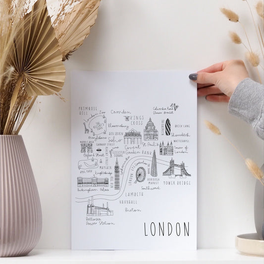 London Print - Portrait or Landscape options - Can be personalised with names and date