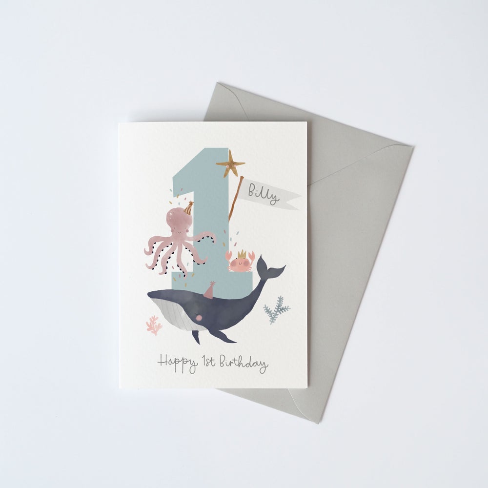 Sea Animals Number Birthday Card 1-5