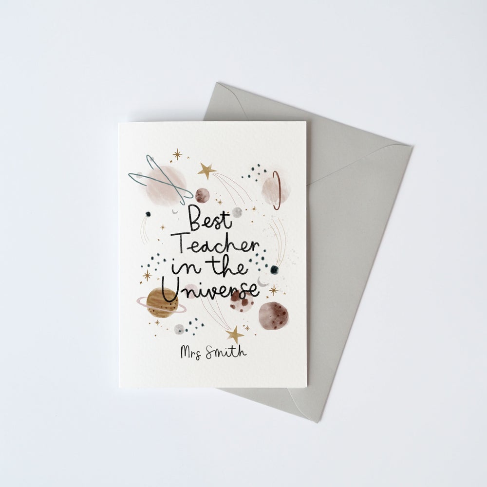 Best Teacher in the Universe card - can be personalised