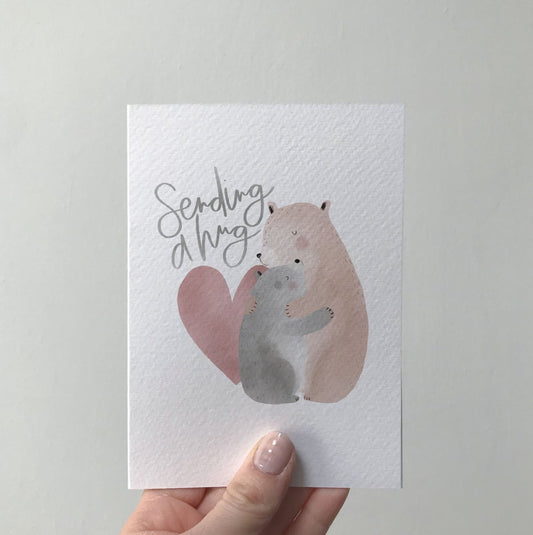 Sending A Hug Bear Card - Can be personalised