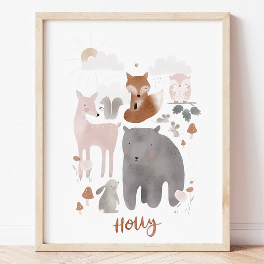 Woodland Animals Print