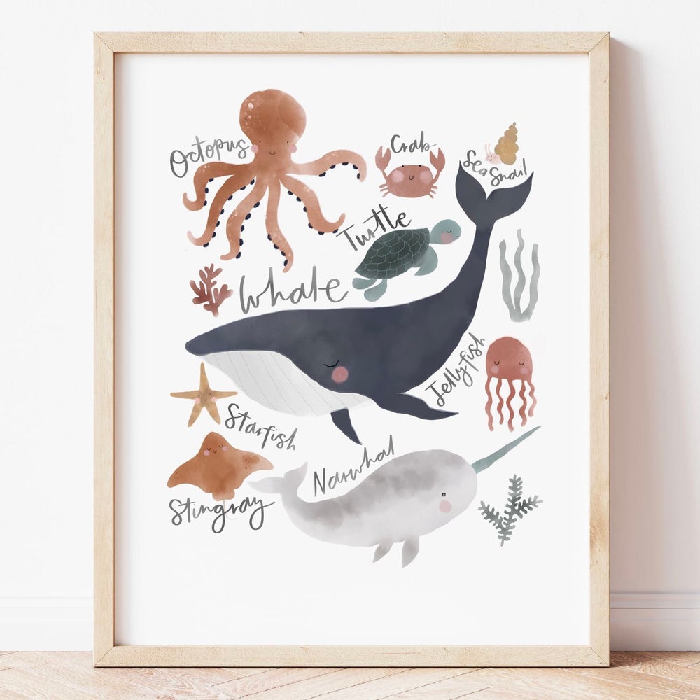 Sea Animals Print Rust Colourway