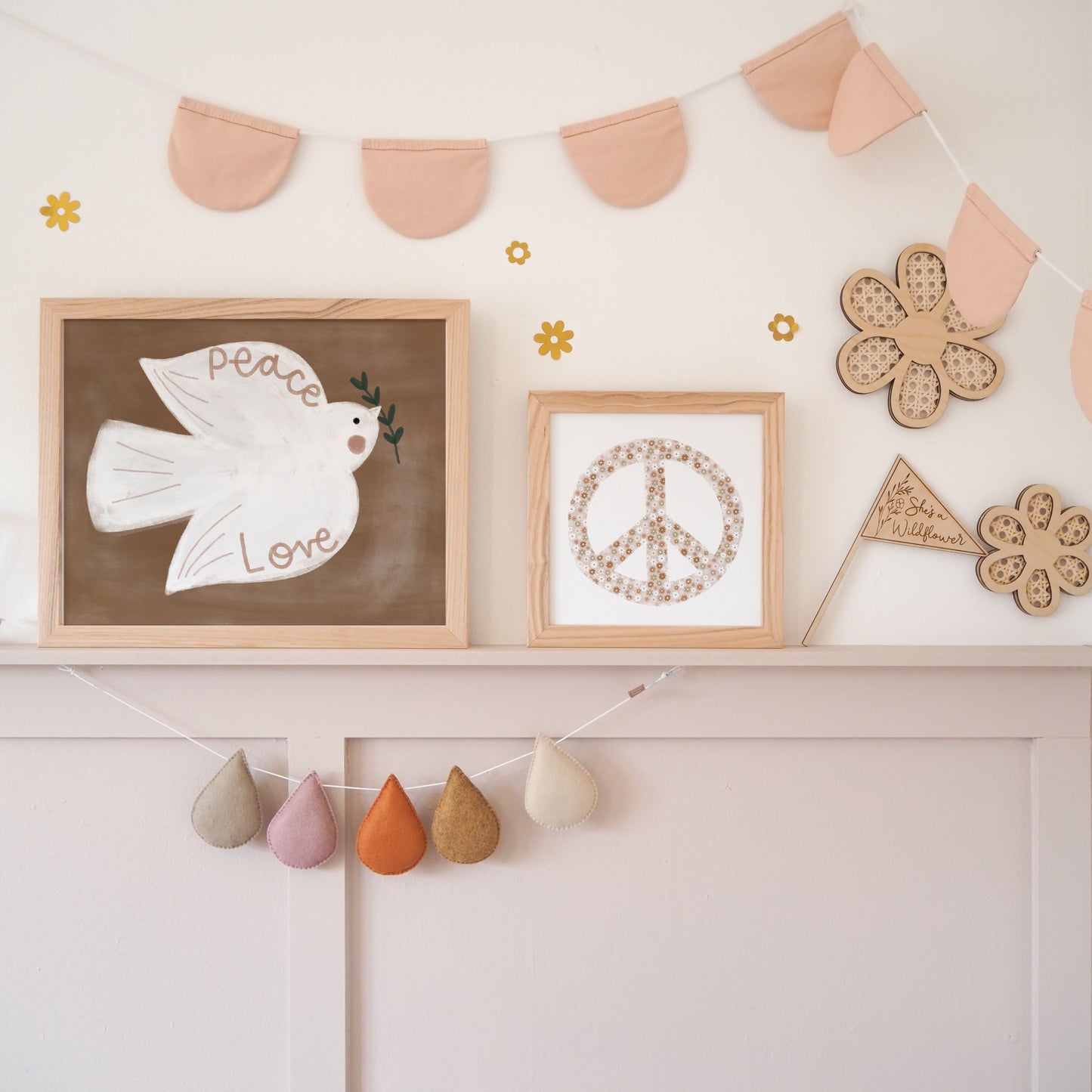 Peace and Love Bird Print