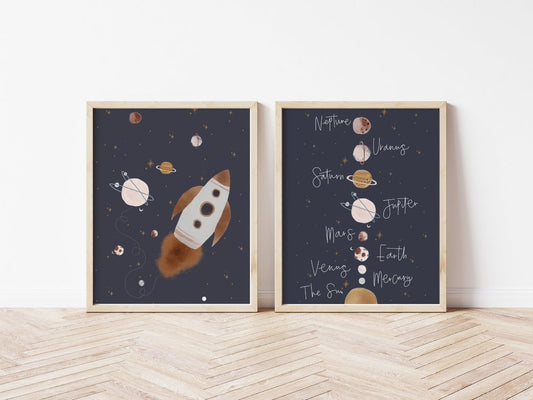 Space Prints set of 2 - Mix and Match