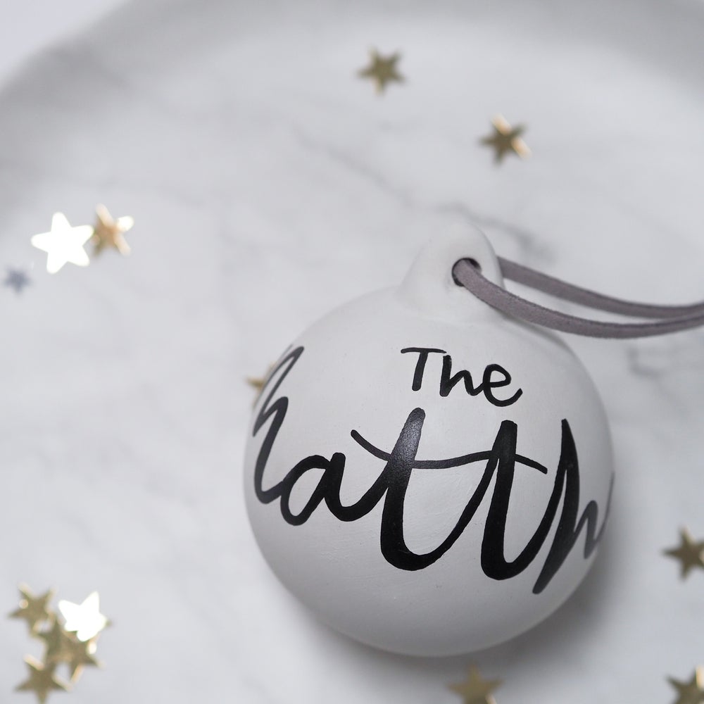 Hand Lettered Personalised Bauble SALE