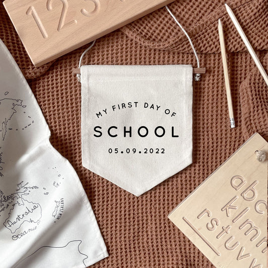 First Day Of School Banner Minimalist Design