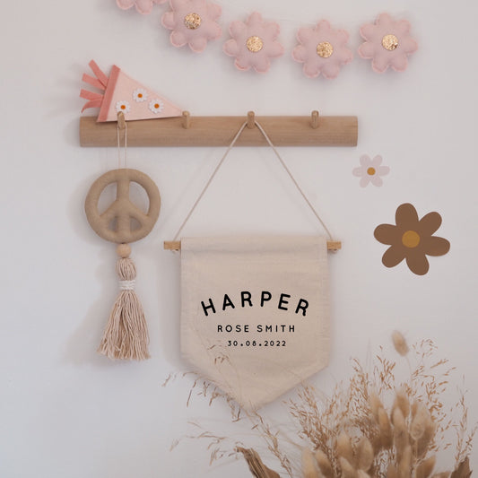 Personalised Name Hanging Banner 24x24cm