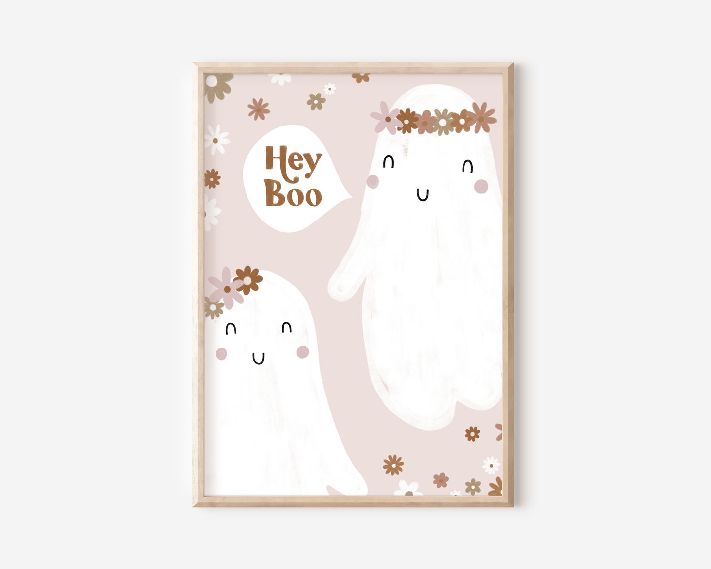 Hey Boo Ghost Floral Print