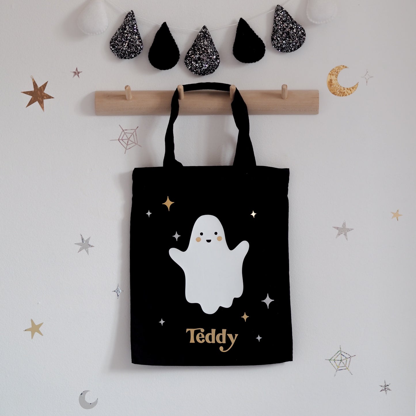 Starry Ghost Personalised Halloween Bag