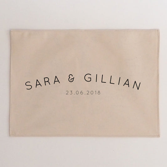 Couples Name Wall Hanging 50x70cm narrow font option - more colours and layouts available