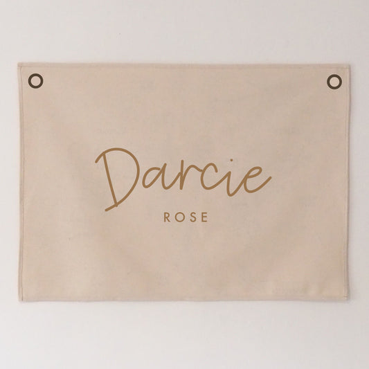 Personalised Wall Hanging 50x70cm new script font option - more lettering colours available