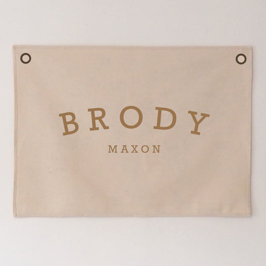 Personalised Wall Hanging 50x70cm new serif font option - more lettering colours available