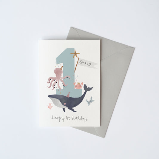 Sea Animals Birthday One Card Sample Sale