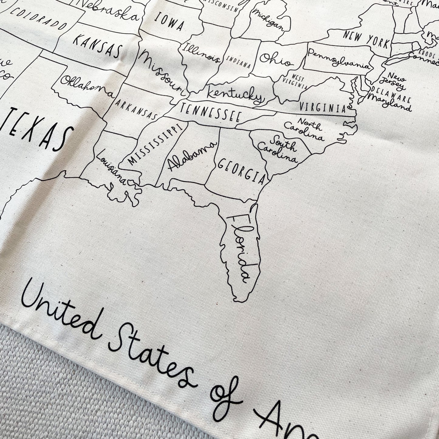 LARGE USA MAP WALL HANGING 96X66CM -  now available with eyelet option