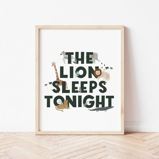 The Lion Sleeps Tonight Safari Print A4 Ready To Ship Sale