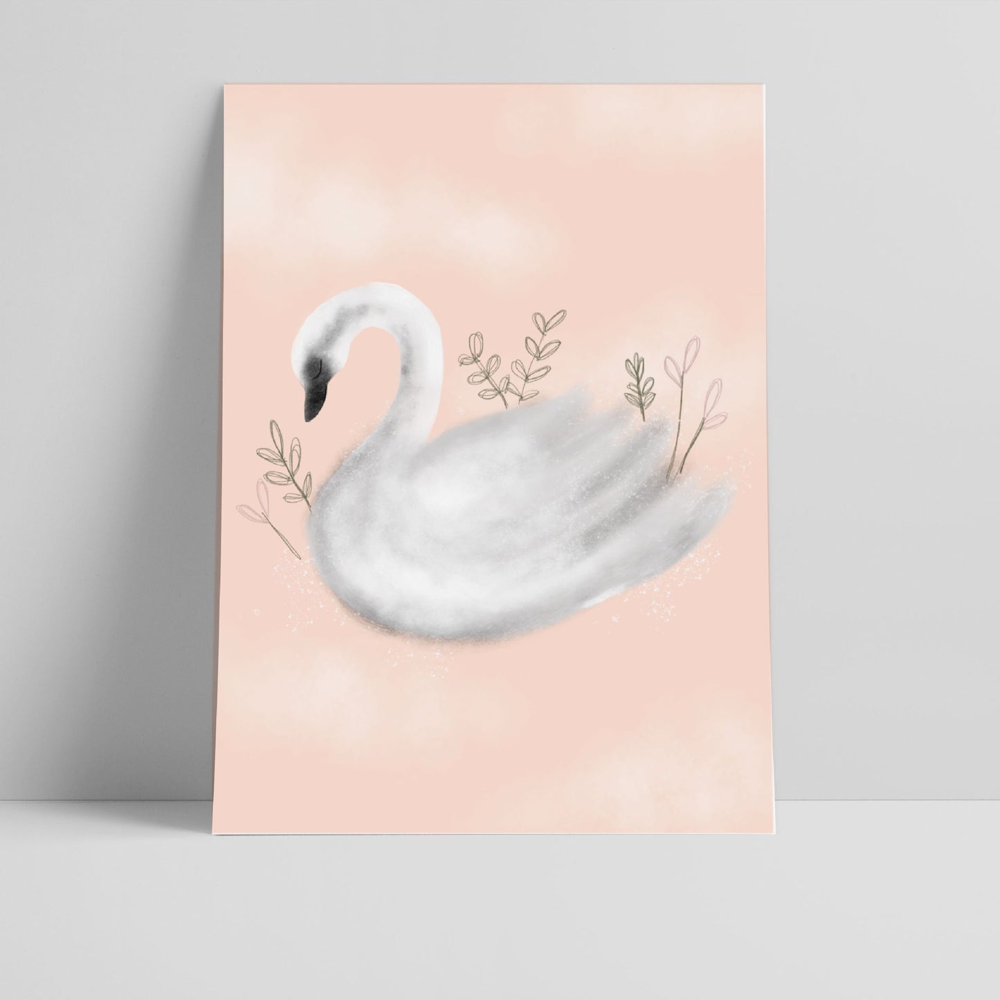 Swan Print Sample Sale - Coral Pink A5