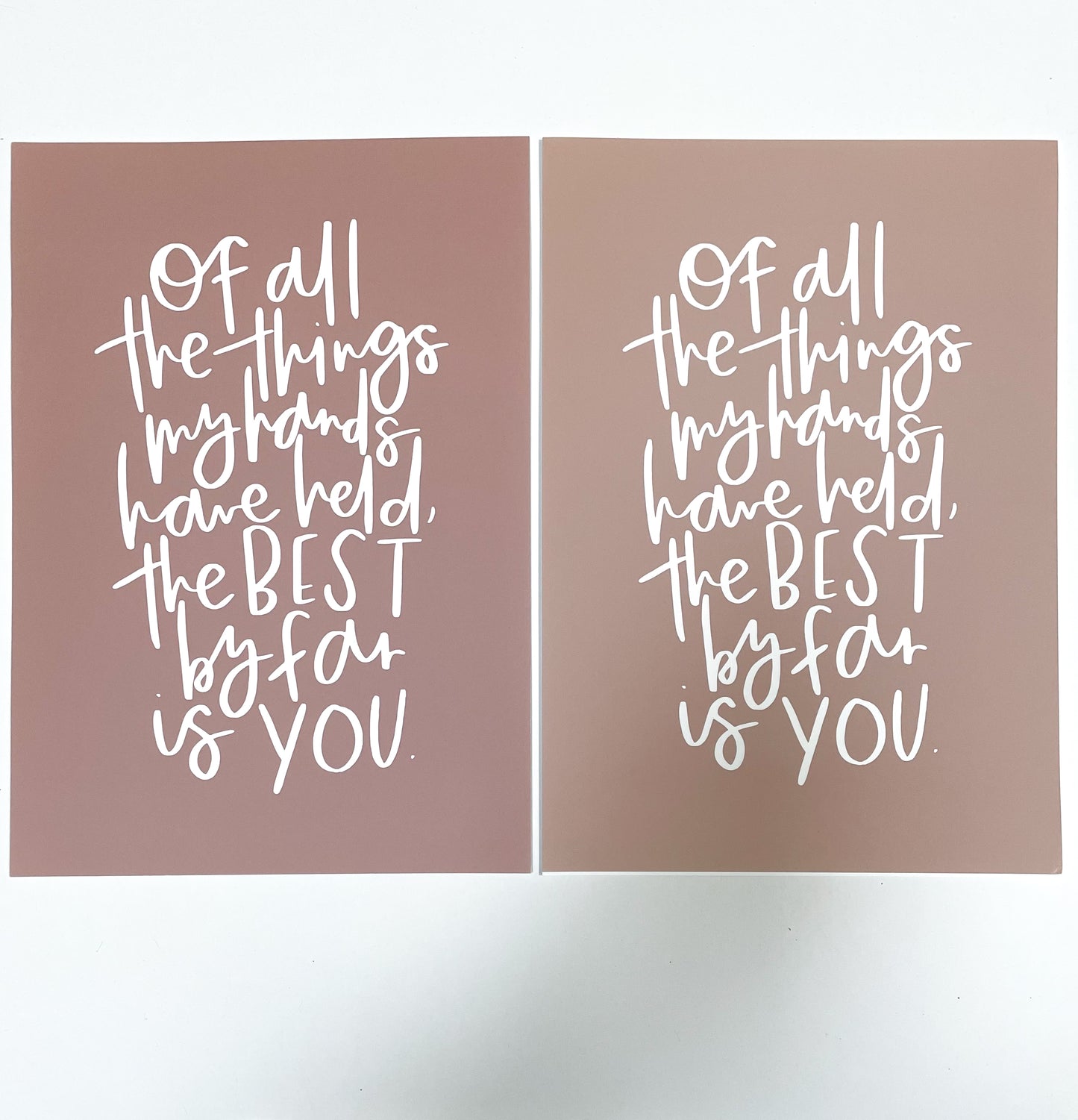 Hands have held quote print Sample Sale - A4 Pink Beige