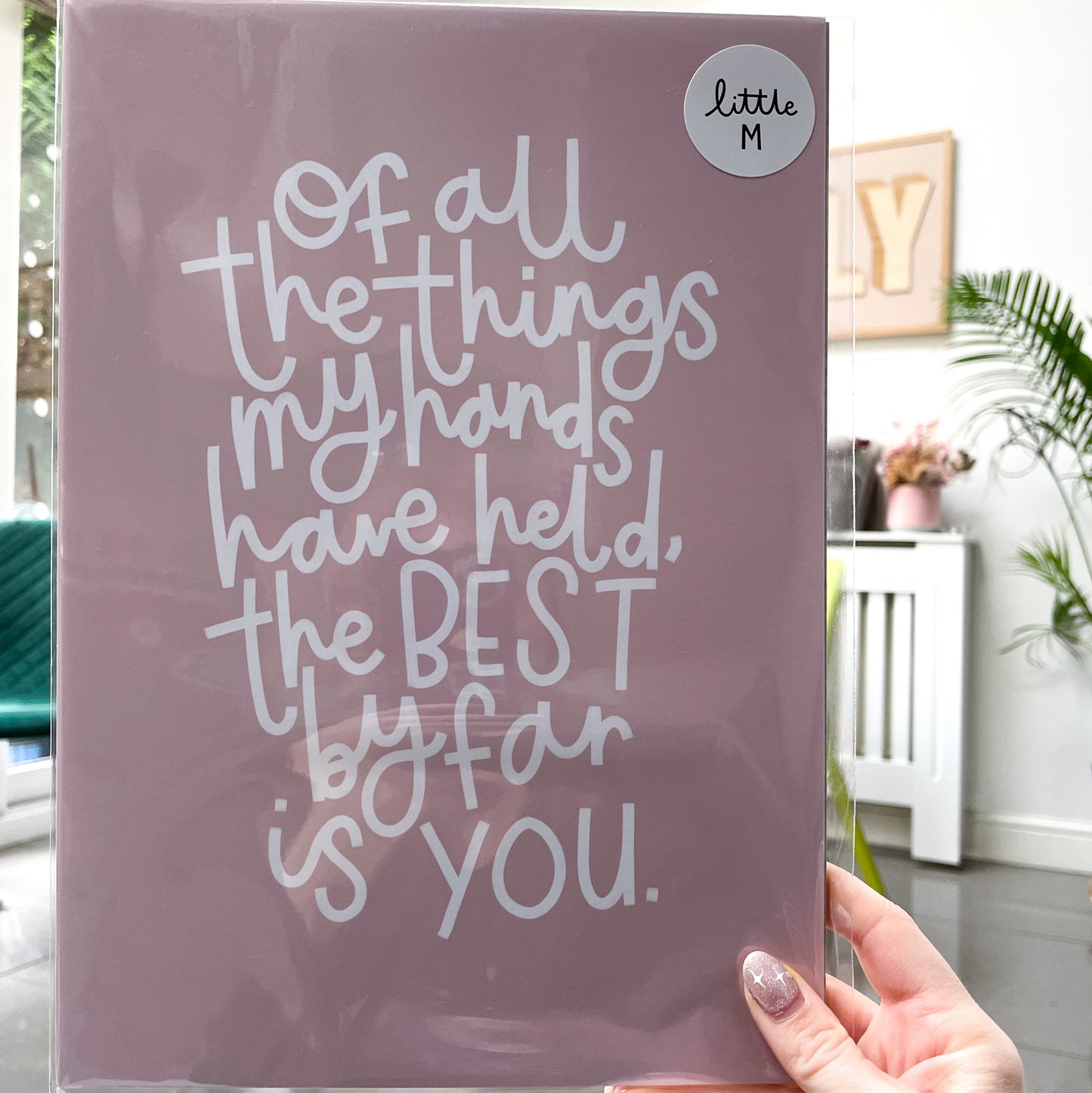 Hands have held quote print Sample Sale - A4 light pink