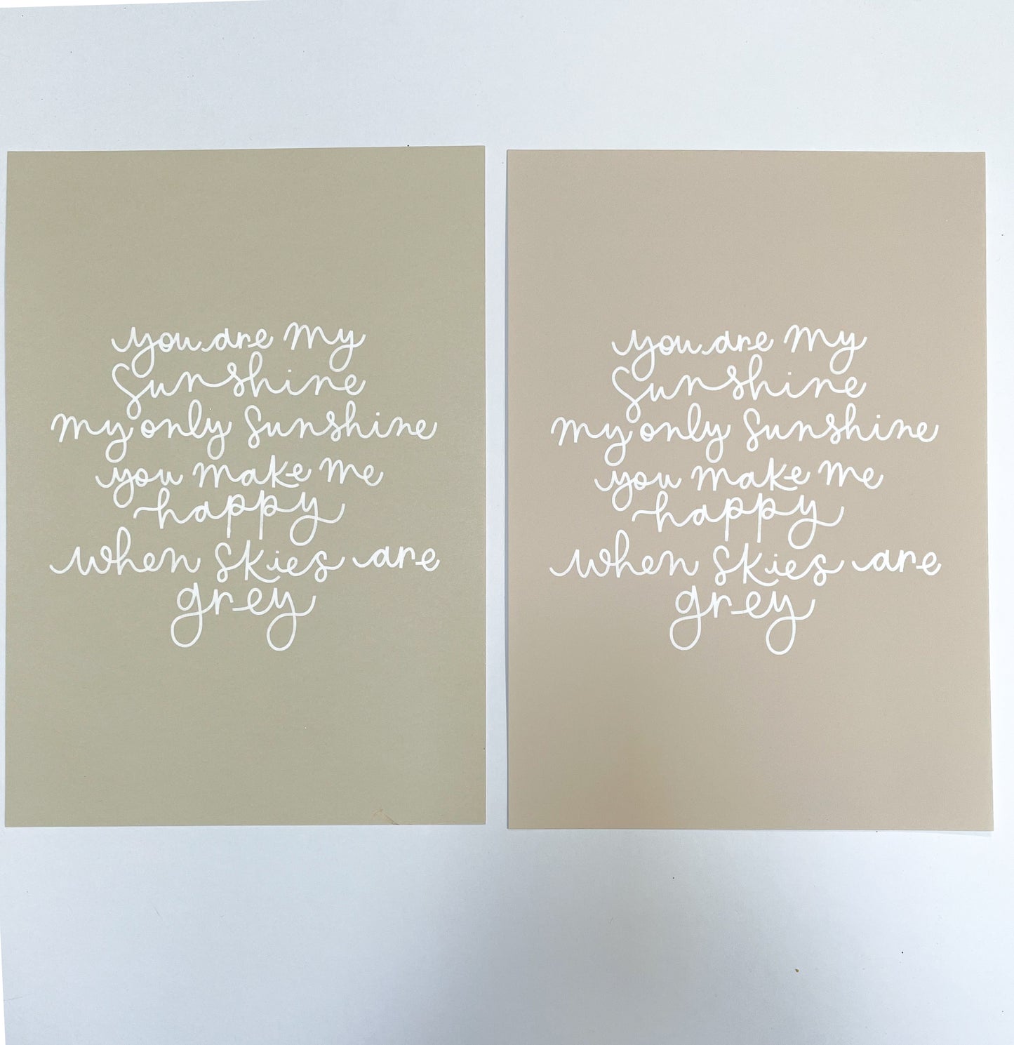 You are my sunshine  quote print Sample Sale - A4 light yellow