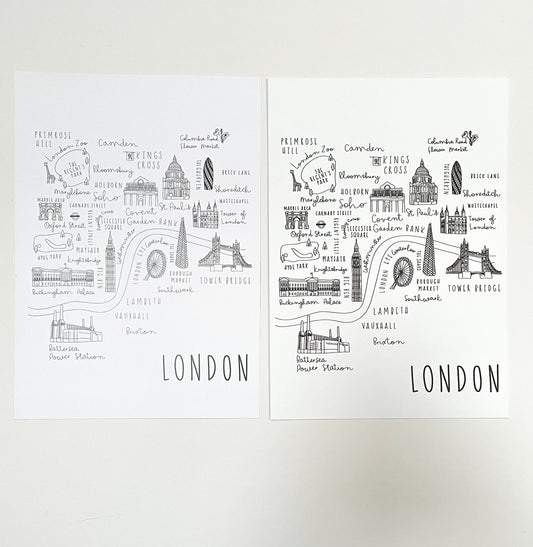 London  map print Sample Sale - 8x10” ,A4, 11x14”, A3
