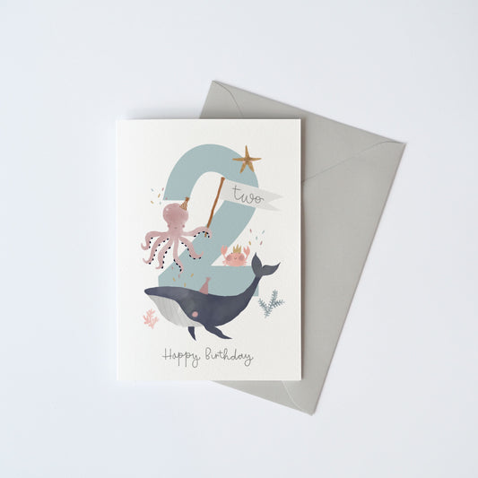 Sea Animals Birthday Two Card Sample Sale