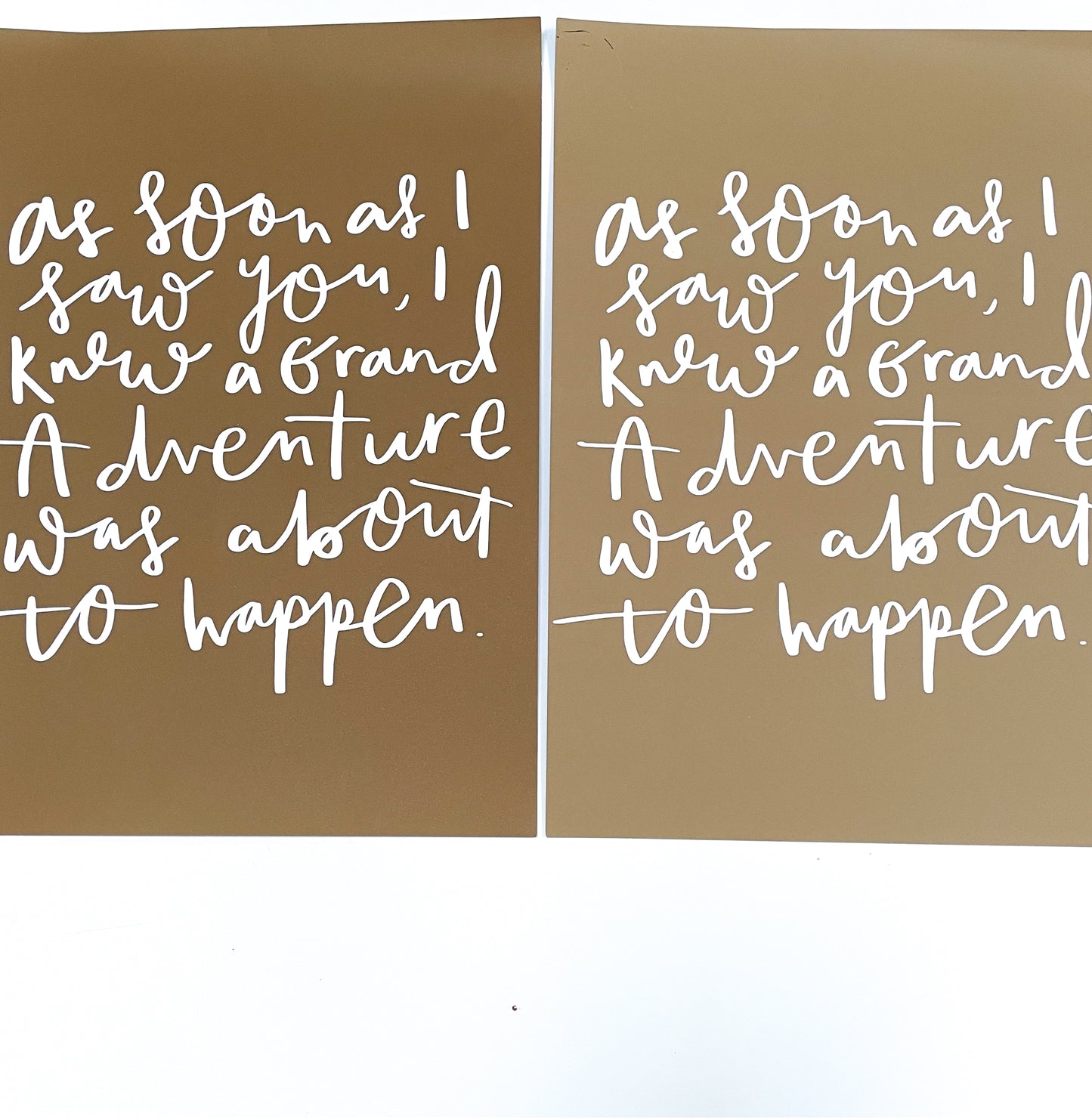 Adventure quote print Sample Sale - A3 brown