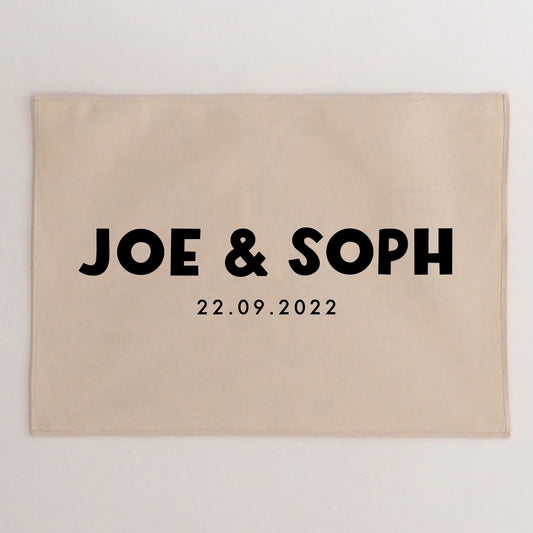 Couples Name Wall Hanging 50x70cm bold font option - more colours and layouts available